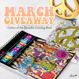 MARCH 2021 COLORS OF THE DECADES COLORING BOOK GIVEAWAY
