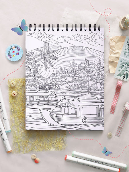 ColorIt Tropical Scenes Coloring Book for Adults with Hardback