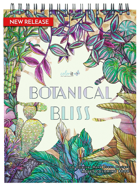 ColorIt Botanical Bliss Coloring Book for Adults Illustrated By Jackielou Pareja and Kring Demetrio