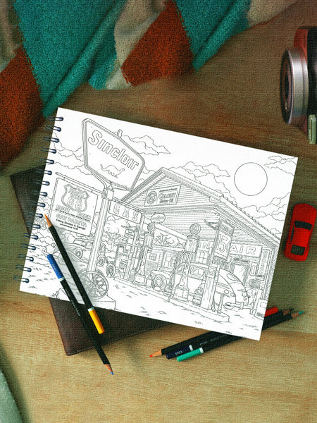ColorIt Route 66 Adult Coloring Book Illustrated By Hasby Mubarok in 2023