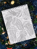 ColorIt Underwater Wonders Adult Coloring Book - Jellyfish Coloring Page