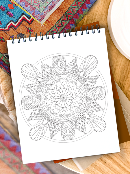 Mandalas Coloring Book For Adult: Unique Coloring Book Original Hand Drawn  Designs Printed on Artist Quality Paper, Spiral Binding, Perforated Pages,  (Large Print / Paperback)