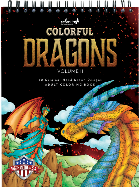 Colorful Dragons Volume 2 Coloring Book for Adults by Stevan Kasih