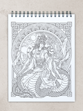 colorit goddesses adult coloring book, chinese goddess, nuwa