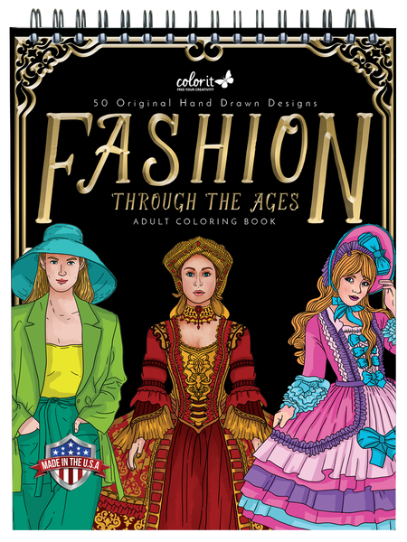 colorit fashion through the ages coloring book for adults