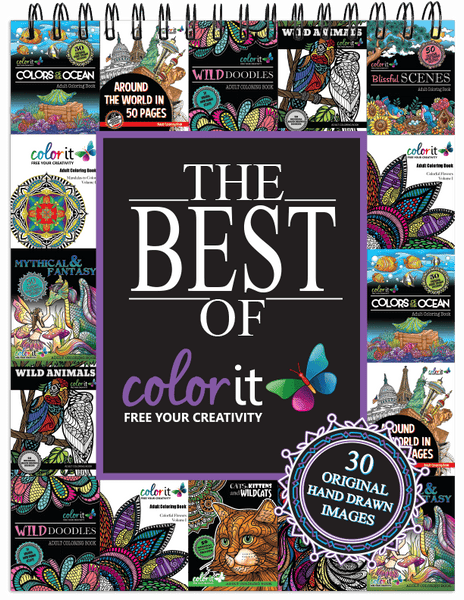 ColorIt Mandalas II Adult Coloring Book - Features 50 Original Hand Drawn Designs Printed on Artist Quality Paper with Hardback Covers