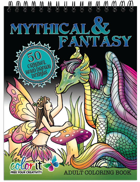 ColorIt Mythical and Fantasy Adult Coloring Book by Terbit Basuki