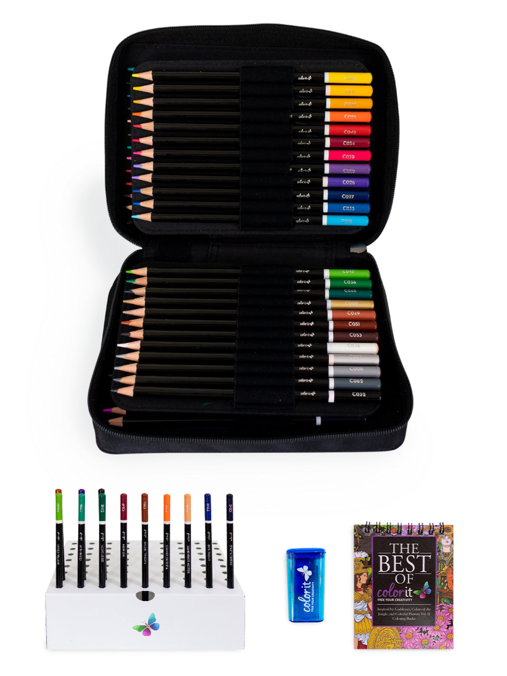 Premium 72 Colored Pencil Set With Case and Sharpener