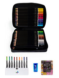 Premium 72 Colored Pencil Set - Includes a Pencil Organizer, Nylon Travel Case, Pencil Sharpener, Mini Coloring Book, and Gift Box