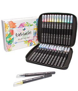 Refillable watercolor brush pens