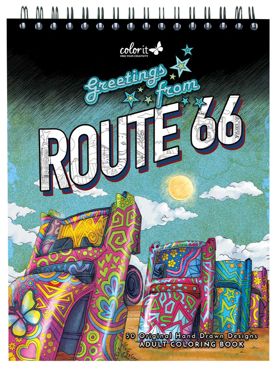 ColorIt Route 66 Adult Coloring Book Illustrated By Hasby Mubarok