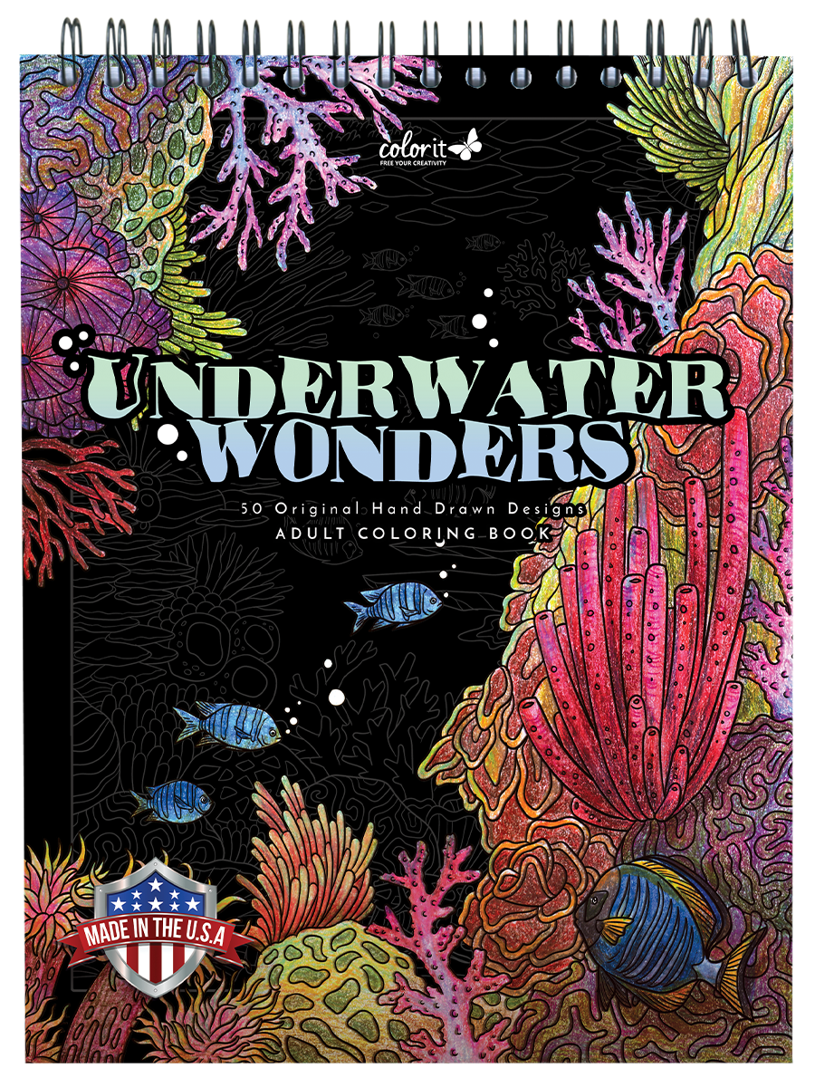ColorIt Underwater Wonders Adult Coloring Book - Front Book Cover