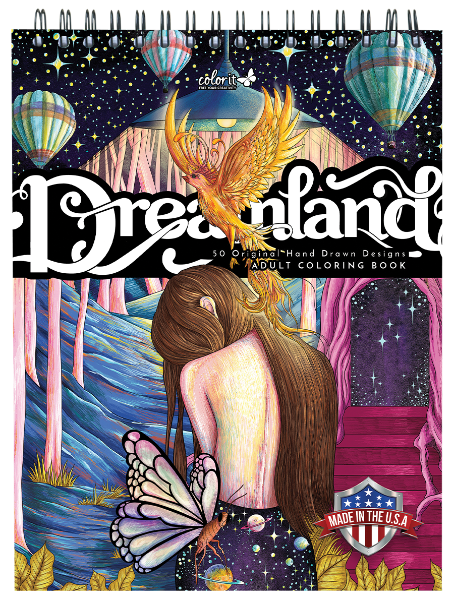ColorIt Dreamland Coloring Book for Adults - Love and Hate Cover by Jackielou Pareja