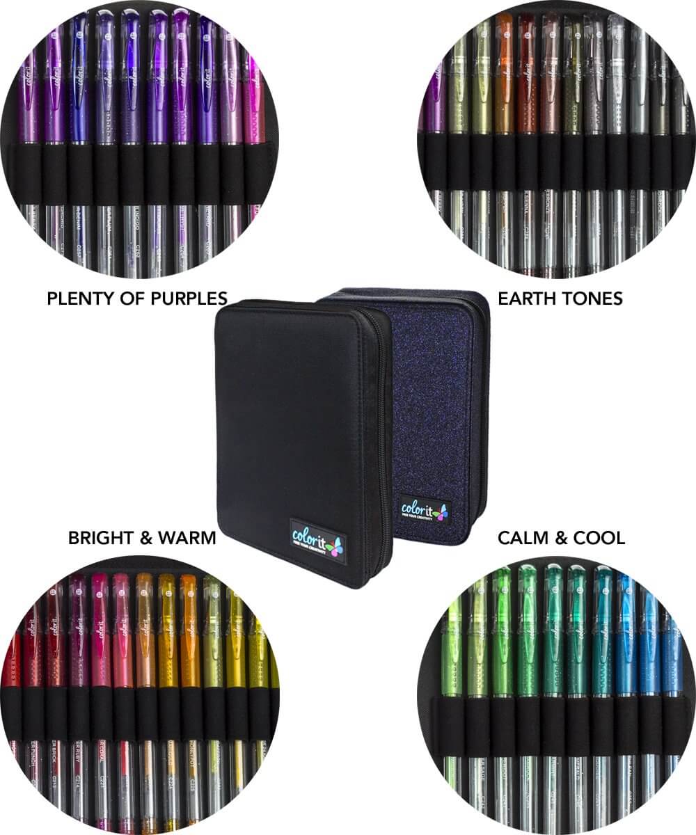 96 Gel Pen Bundle - 48 Original Set & 48 Glitter Pen Set with Refills ...