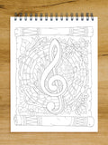 ColorIt Colorful Music - G-clef jungle art coloring page