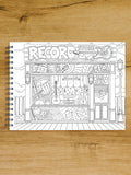 ColorIt Colorful Music - record store coloring page