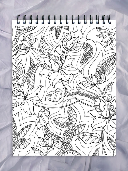 ColorIt Colorful Patterns Adult Coloring Book, 50 Illustrations of Lines, Shapes, Waves and Prints, Spiral Binding, USA Printed, Lay Flat Hardback