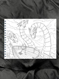 ColorIt Pirates Coloring Book for Adults- Pirate Fights Sea Monster Lernaean Hydra- Coloring Page