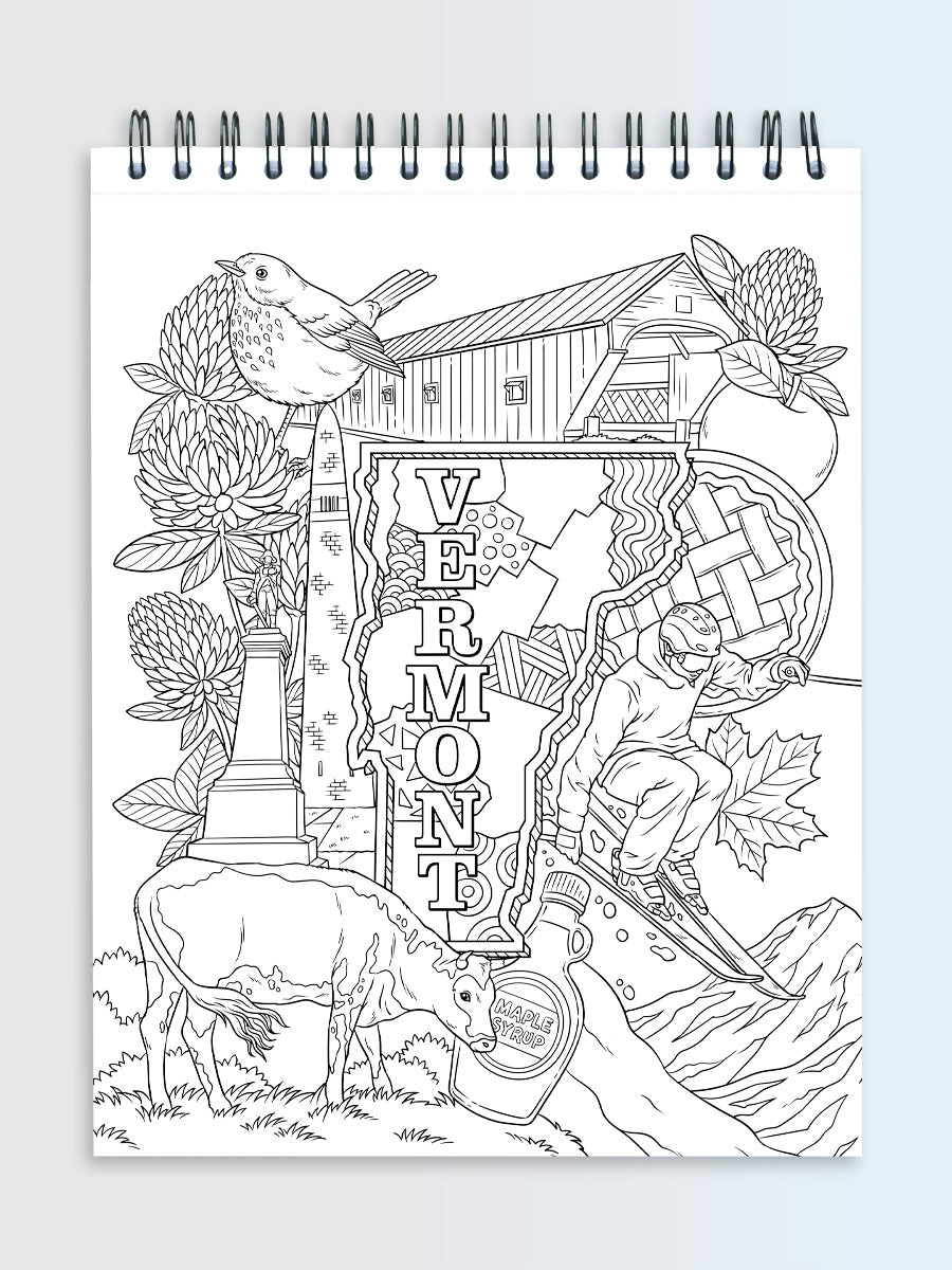 ColorIt The Fifty States Coloring Book for Adults Illustrated by Hasby Mubarok