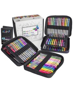 Reaeon 200 Pack Gel Pens Coloring Set 100 Gel Pen Plus 100 Ink Refills Adults Coloring