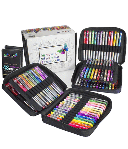 Travel Bundle w/ 18 color Koi set, Travel Journal and Inking pens