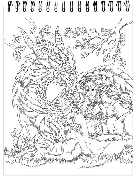 ColorIt Colorful Dragons Adult Coloring Book 50 Single-Sided Images