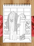 japanese kimono coloring page