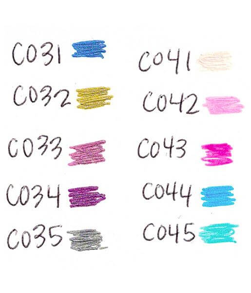 Colorit Gel Pens Both Original and Glitter Sets DIY Color Chart