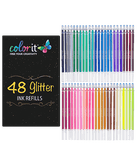 48 GLITTER Ink Refills For ColorIt Glitter Gel Pens