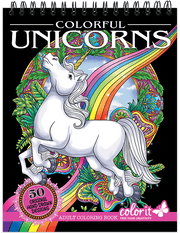 Colorful Unicorns Adult Coloring Book Illustrated By Terbit Basuki