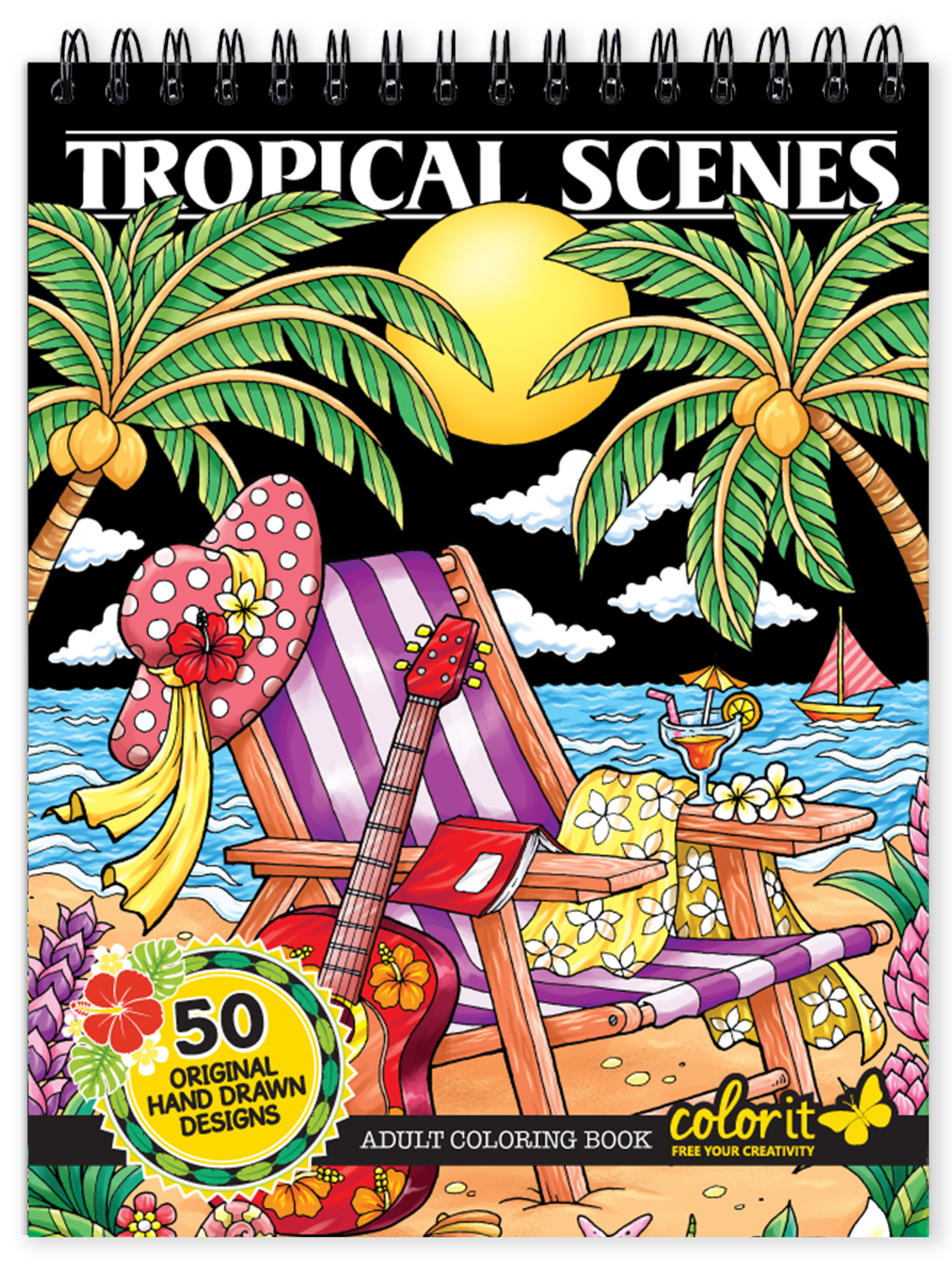ColorIt Tropical Scenes Adult Coloring Book by Hasby Mubarok