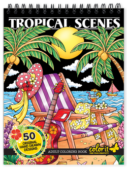 ColorIt tropical scenes coloring book