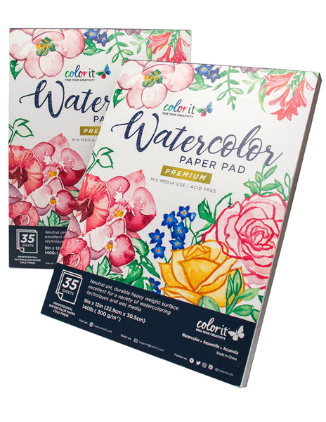 Watercolor Paper Pads 9"x12", 35 Sheets Each - Pack of 2
