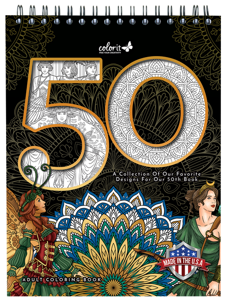 ColorIt 50 Coloring Book for Adults Illustrated by Hasby Mubarok, Stevan Kasih, Terbit Basuki, Patrick Bucoy, and Jackielou Pareja