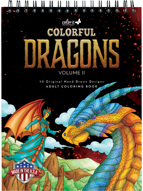 Colorful Dragons Volume 2 Coloring Book for Adults by Stevan Kasih