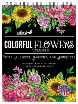 Flower Power Adult Coloring Book Set With 24 Colored Pencils And Pencil  Sharpener Included: Color Your Way To Calm by Newbourne Media