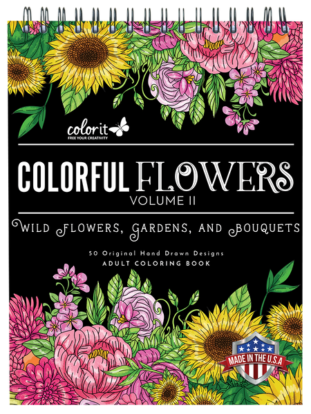 Colorful Flowers Volume 2 Coloring Book for Adults by Jackielou Pareja