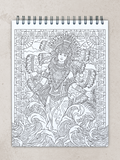 colorit goddesses adult coloring book, aztec goddess, chalchiuhtlicue