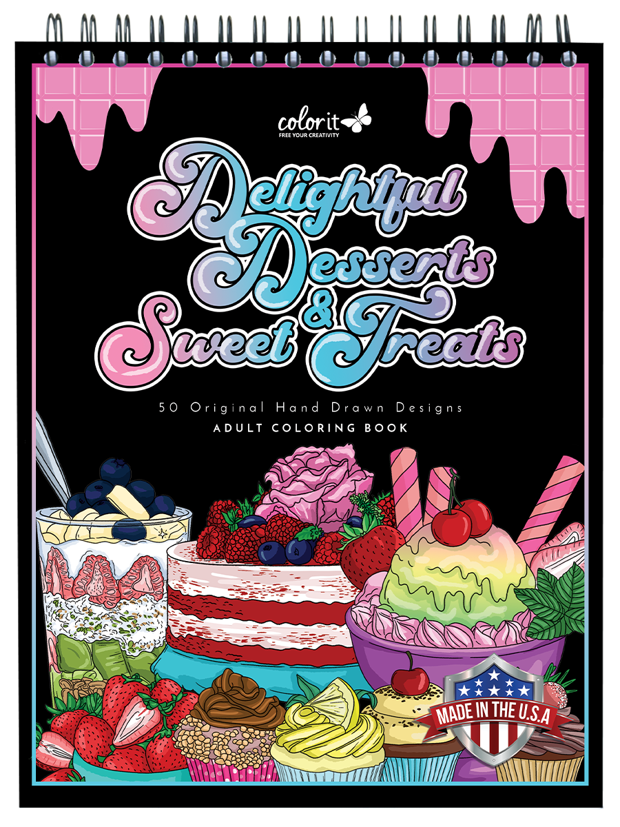 Delightful Desserts and Sweet Treats Coloring Book by Jackielou Pareja and Patrick Bucoy