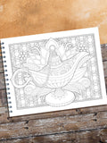 ColorIt Timeless Treasures Adult Coloring Book - Magic Lamp Coloring Page - Antique 