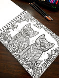 ColorIt Pro Bundle - Cat Book, 24 Art Markers Set, 48 Colored Pencil Set