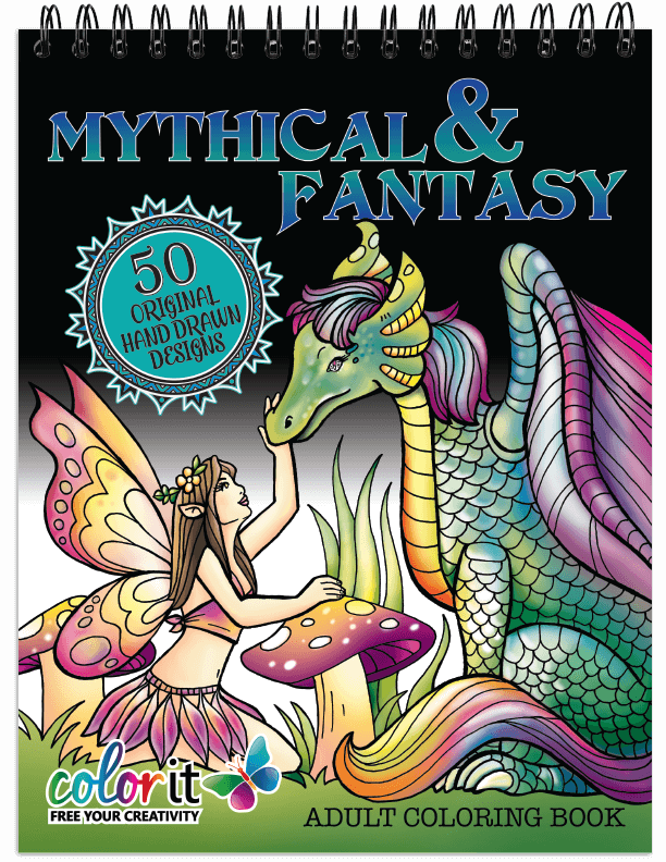 ColorIt Mythical and Fantasy Adult Coloring Book by Terbit Basuki