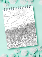 colorit colorful flowers volume 2 wildflowers, gardens, and bouquets coloring book for adults dreamy wildflowers in the meadow coloring page flower scene
