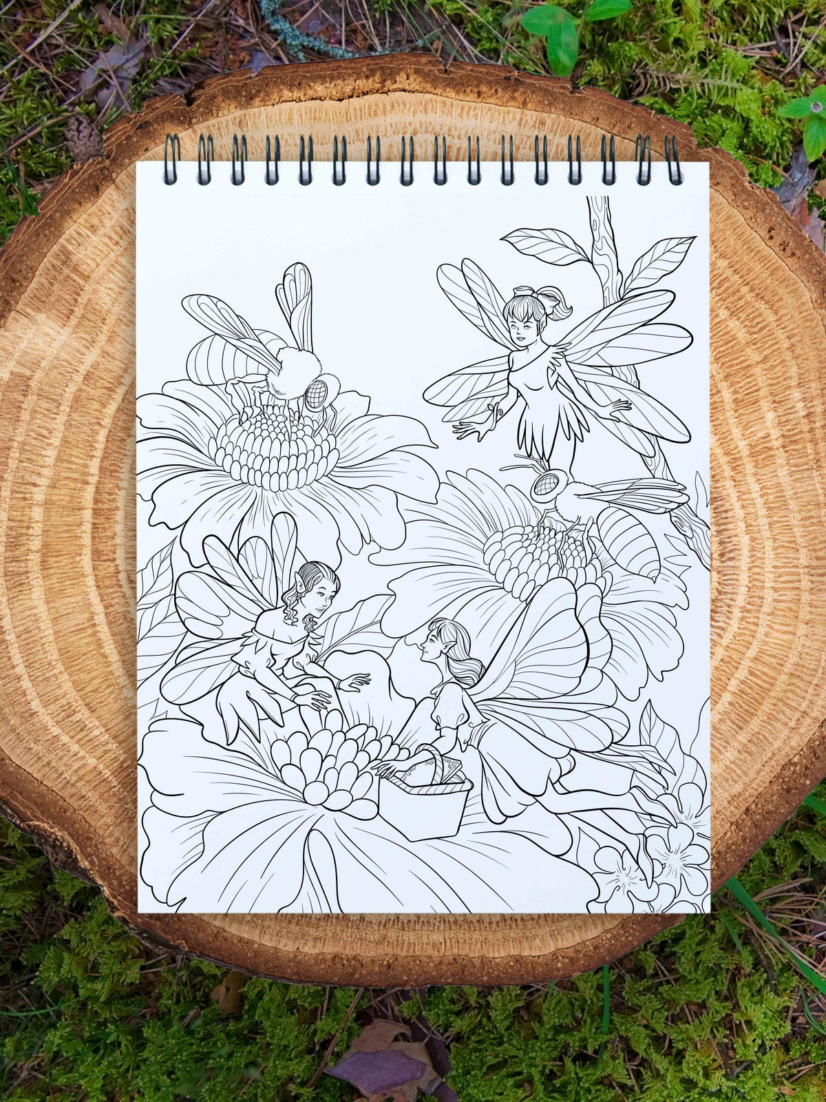 colorit fairies coloring book for adults, playful sprites, flower fairies