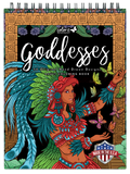 colorit goddesses adult coloring book, front cover, aztec goddess, xochiquetzal