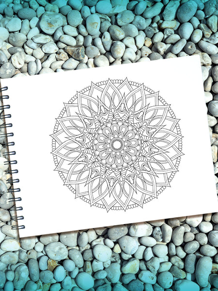 ColorIt Mandalas to Color Volume VI, Spiral Bound Adult Coloring Book, 50  Mandala Designs with Perforated Pages, Hardback Cover, Ink Blotter | for