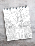 ColorIt Modern Art Coloring Book for Adults - Salvador Dali Coloring Page  - Swans Reflecting Elephants