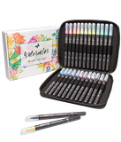 Refillable watercolor brush pens